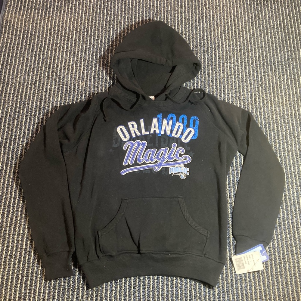NWT Orlando Magic NBA4Her Women’s Small Black Hooded Sweatshirt Hoodie Pullover